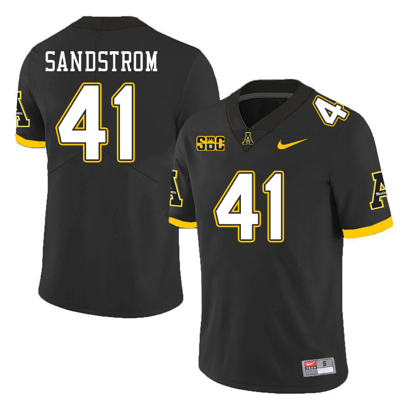 Appalachian State Mountaineers #41 Caleb Sandstrom College Football Jerseys-Black